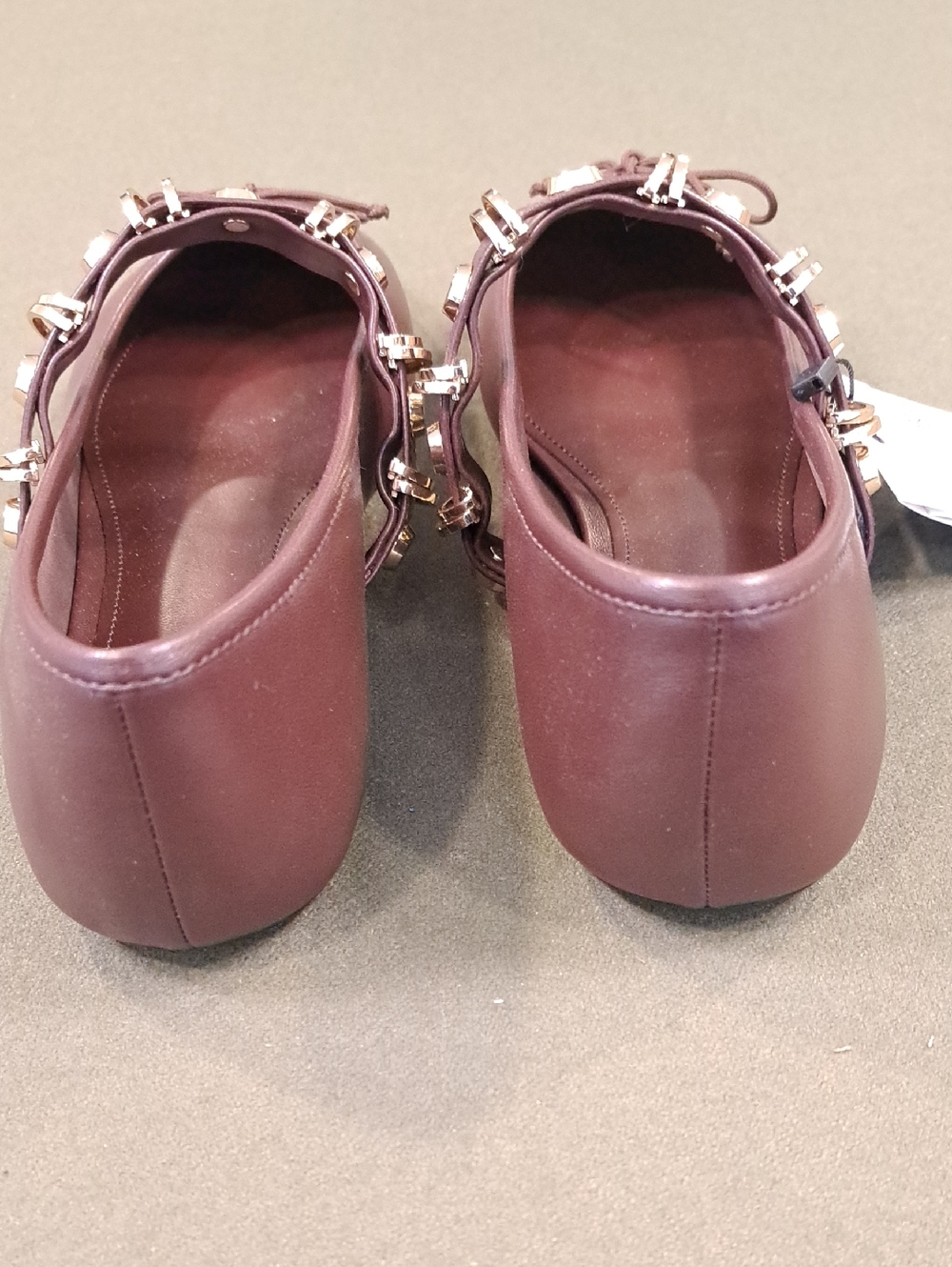 Mango Ballet flat w/ metallic strap details - Color: Burgundy/Gold - Size: EU42 - Picture 6 of 11